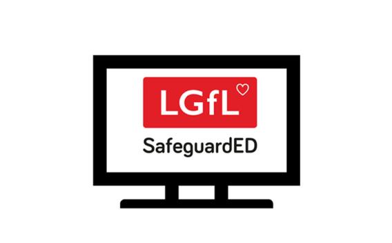 Picture of a TV and SafeguardED logo