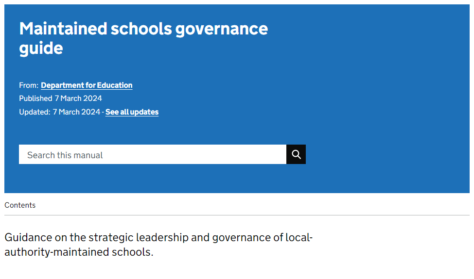 Governance Guide for maintained schools